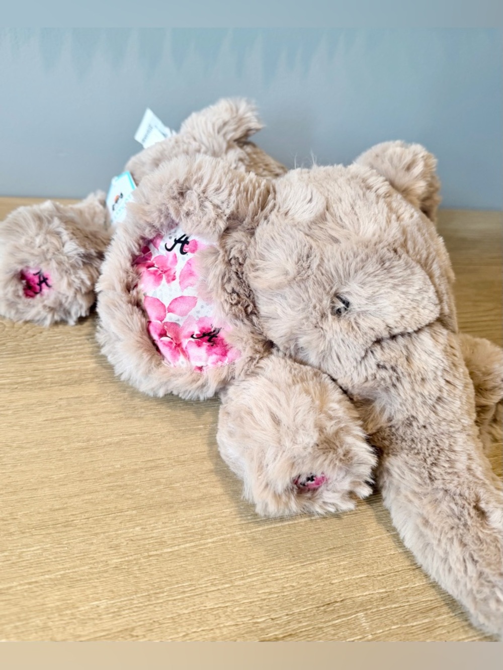 NWT Custom sewn Alabama Bama Jellycat Smudge the Elephant medium floral ears